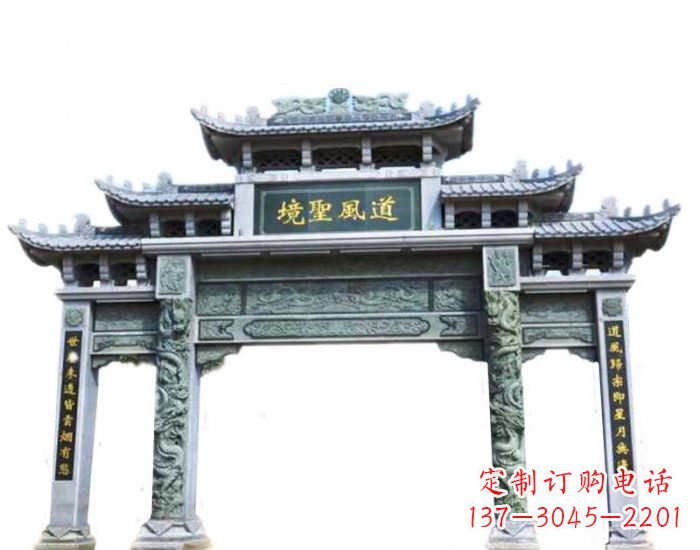 长春精美石雕牌坊雕塑,为贵客营造至尊荣耀