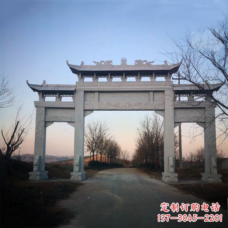 长春品质卓越的道路三门石牌坊雕塑