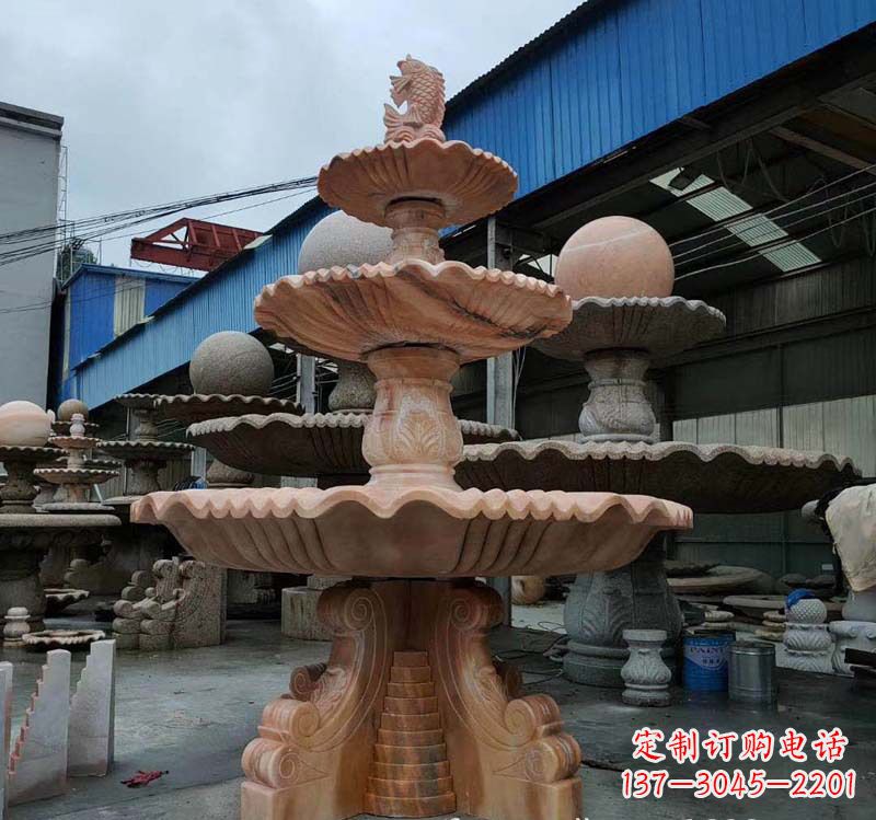 长春高品质跌水钵石喷泉雕塑