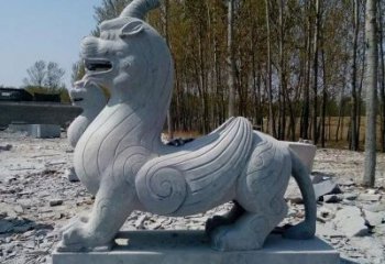 长春独角兽雕塑，神兽石雕带你穿越回古老神话中
