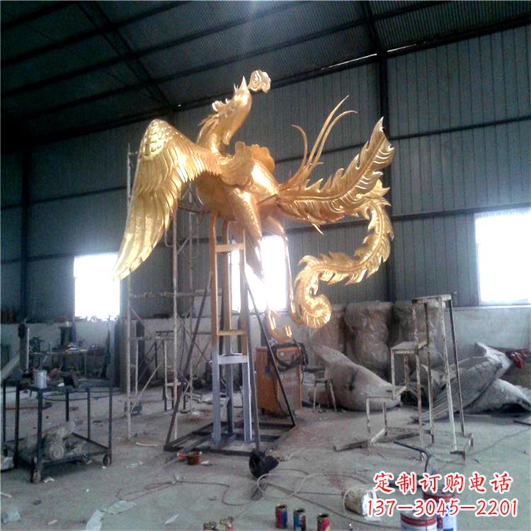 长春锻铜精美凤凰雕塑