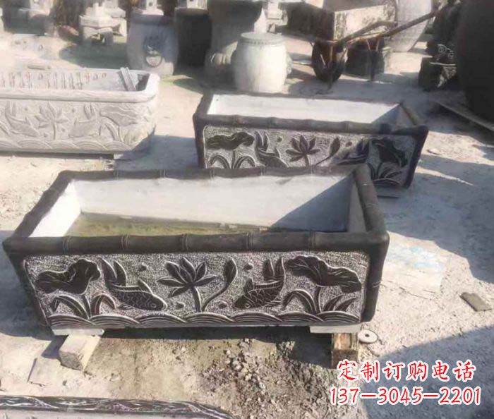 长春精美仿古石水缸雕塑