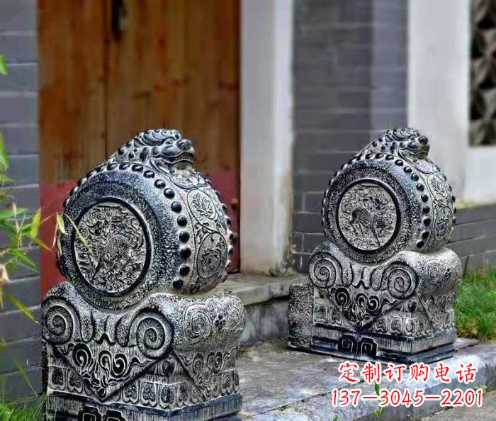 长春精美仿古抱鼓石门墩雕塑