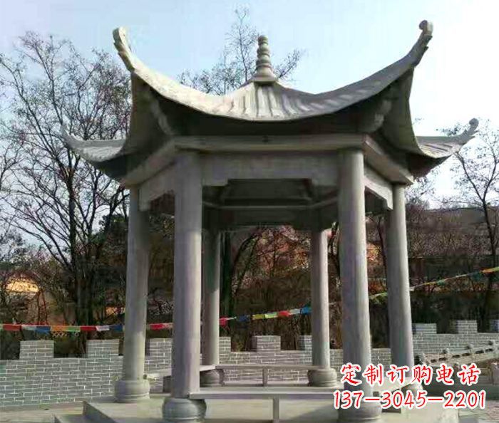 长春仿古六角凉亭石雕 (4)