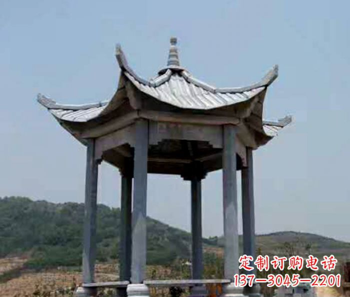 长春仿古六角凉亭石雕 (5)