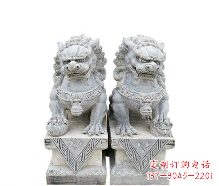 长春古典雄狮石雕