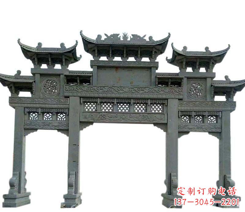 长春精美的仿古大理石牌坊雕塑