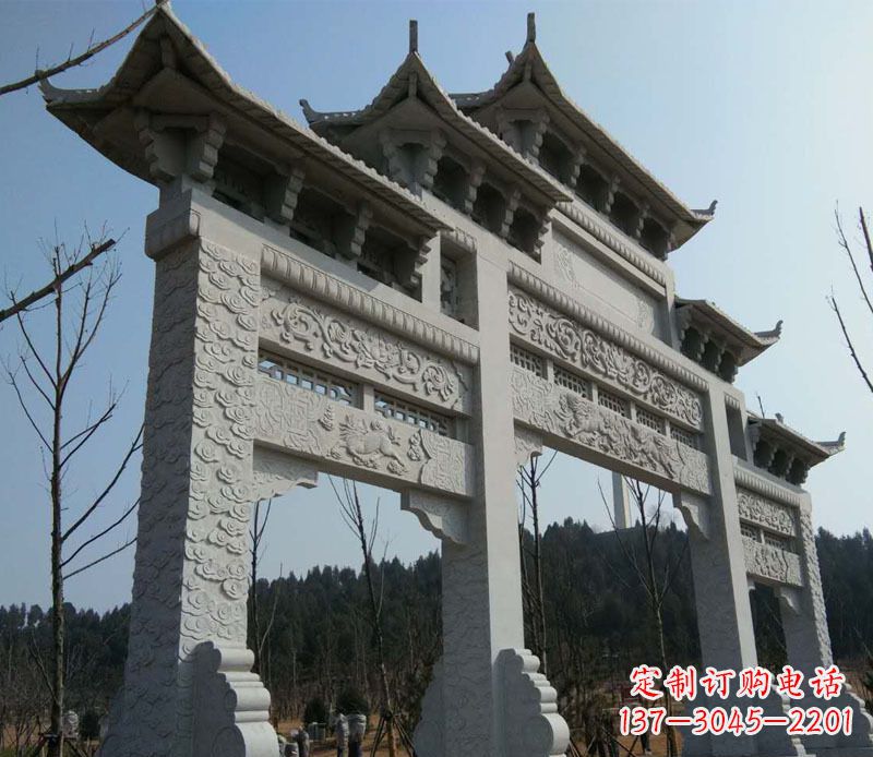 长春仿古牌坊石雕定制
