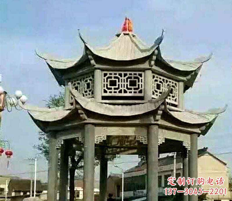 长春仿古石凉亭石雕 (2)
