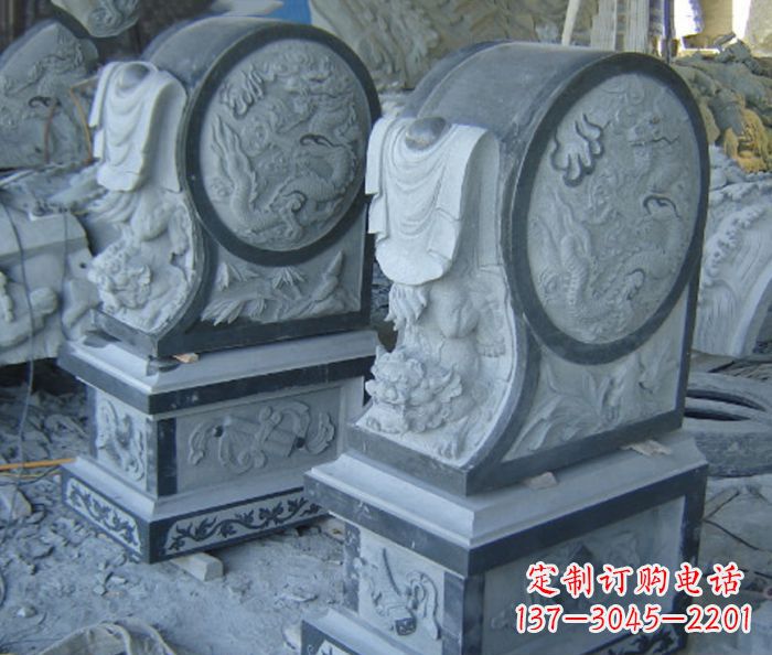 长春仿古石门墩招财抱鼓石