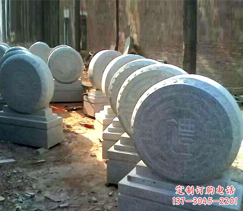 长春仿古石门墩招财抱鼓石石雕 (2)