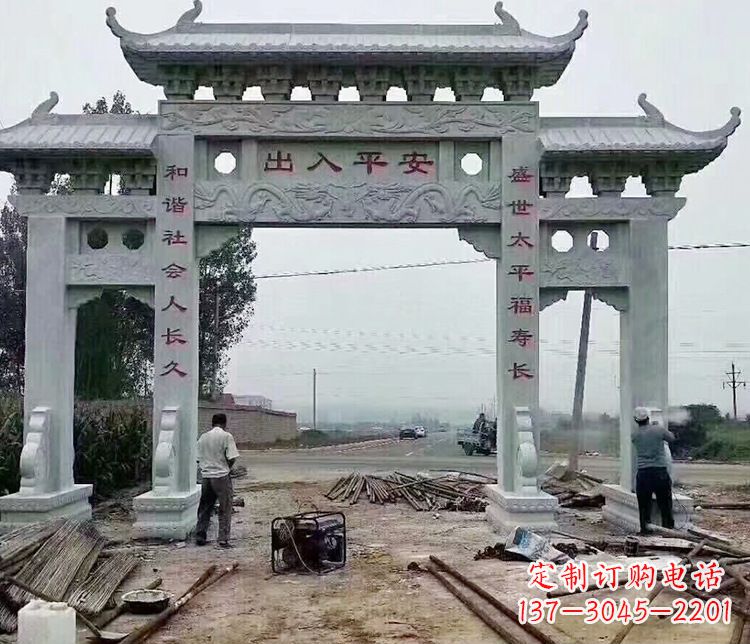 长春仿古石牌坊石雕