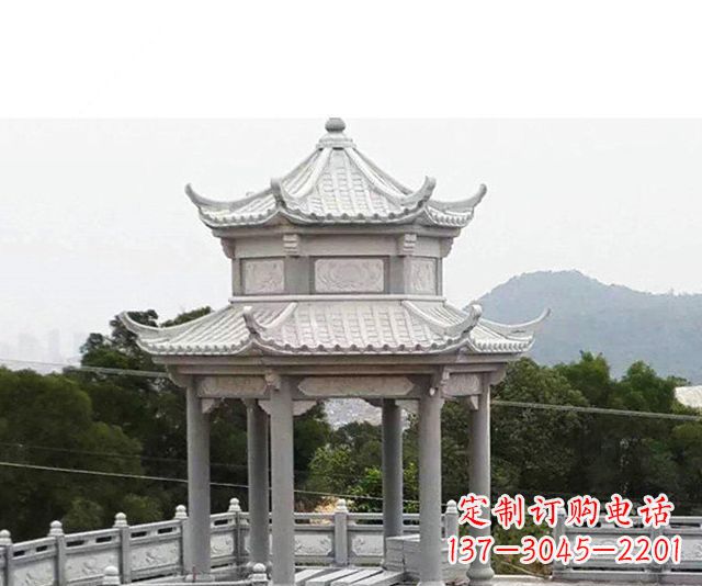 长春仿古双层石雕凉亭