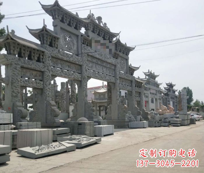 长春传统风格牌坊雕塑