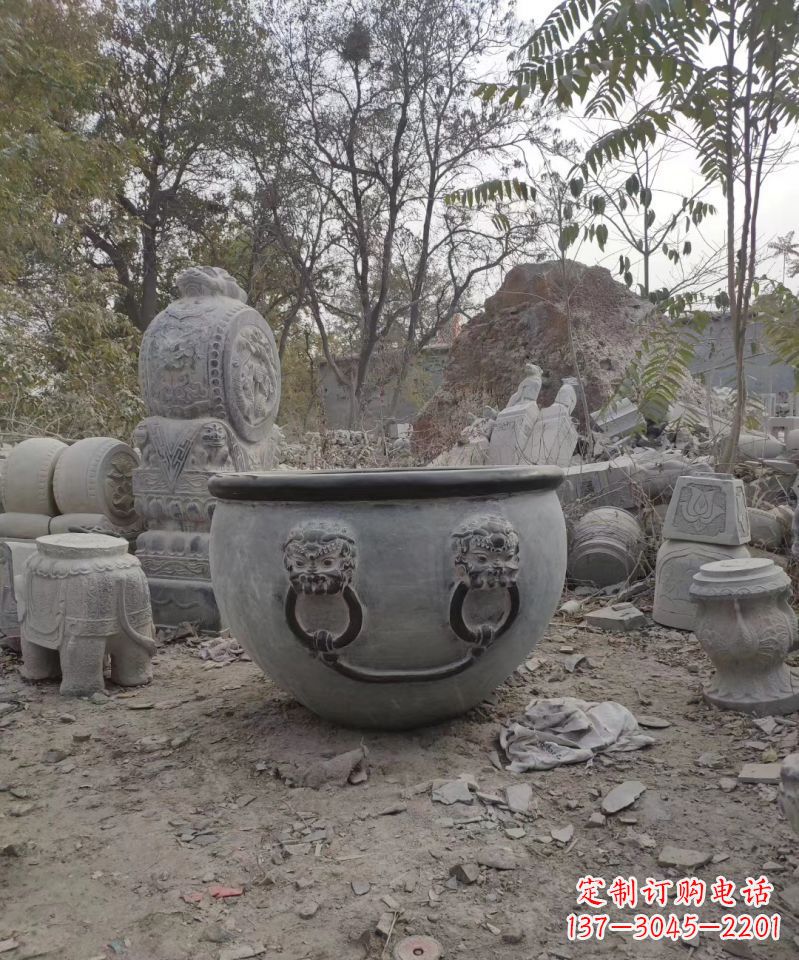 长春仿古石雕水缸雕塑