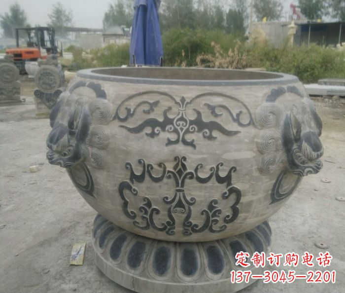 长春仿古圆形水缸石雕