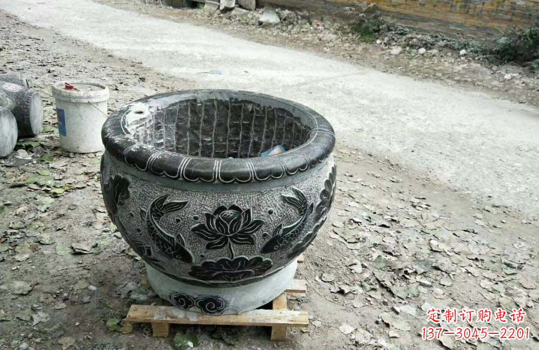 长春高雅的仿古圆形水缸石雕