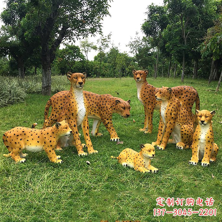 长春精美玻璃钢豹雕塑