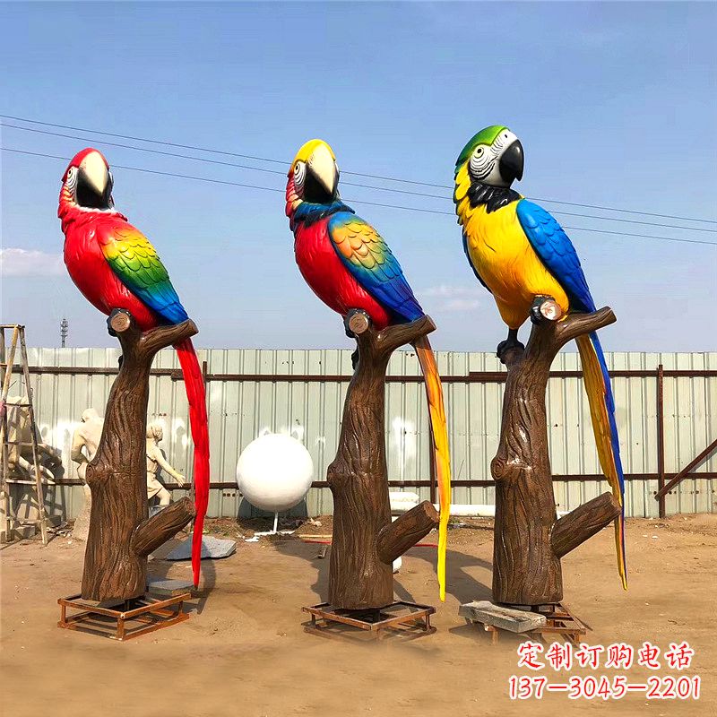 长春玻璃钢鹦鹉雕塑