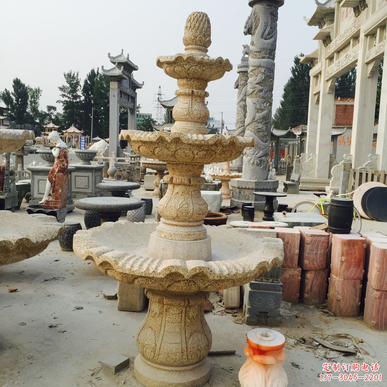 长春精美风水球石雕艺术品