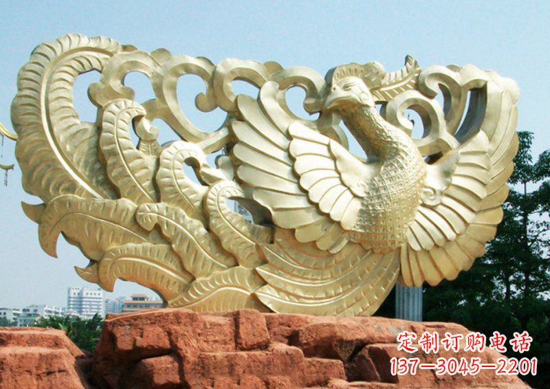 长春凤凰古代神兽铜雕