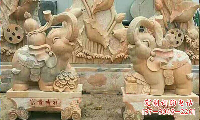 长春祥和典雅 富贵吉祥大象石雕