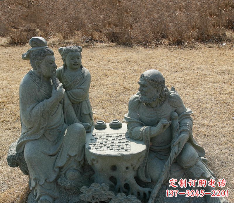 长春八仙下棋铜雕塑