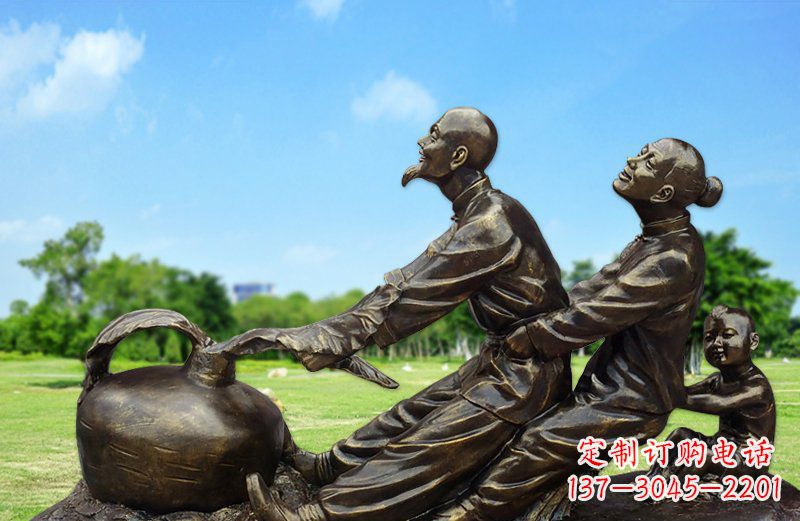 长春和谐之美,铜雕萝卜雕塑