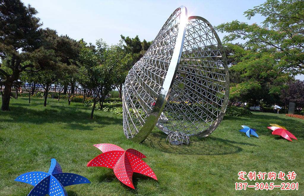 长春精美不锈钢贝壳海星景观雕塑