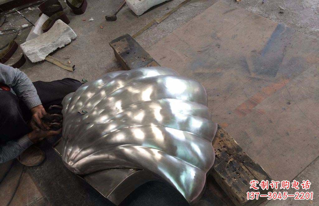 长春精致现代的不锈钢贝壳雕塑