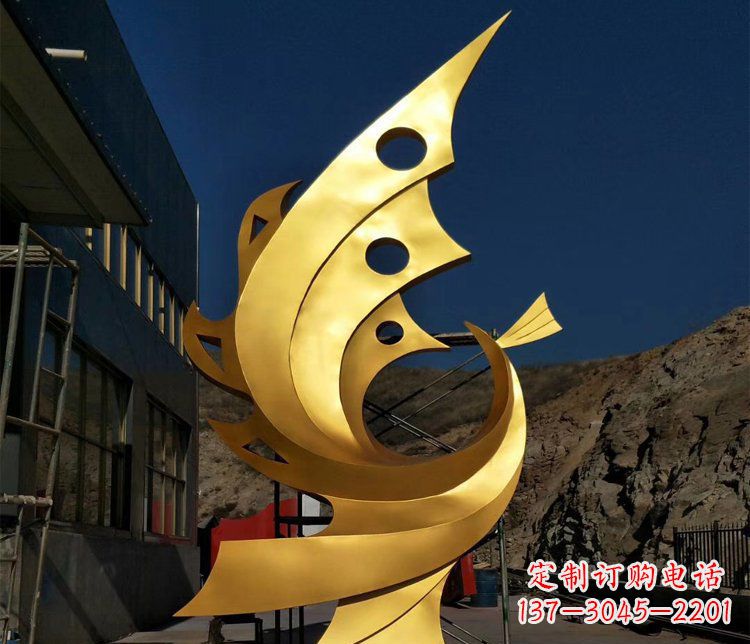 长春精美不锈钢抽象凤凰景观雕塑