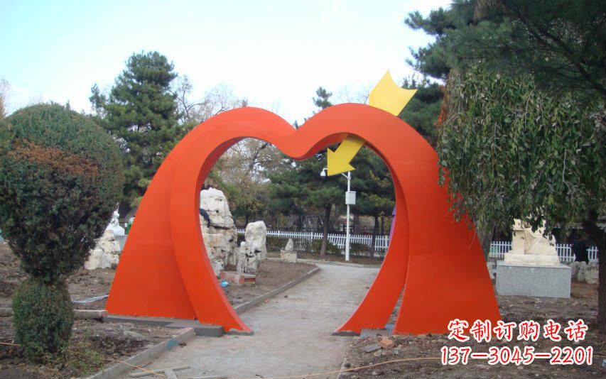 长春高雅大气的不锈钢拱门雕塑