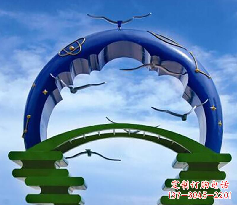 长春不锈钢帝王拱景观雕塑