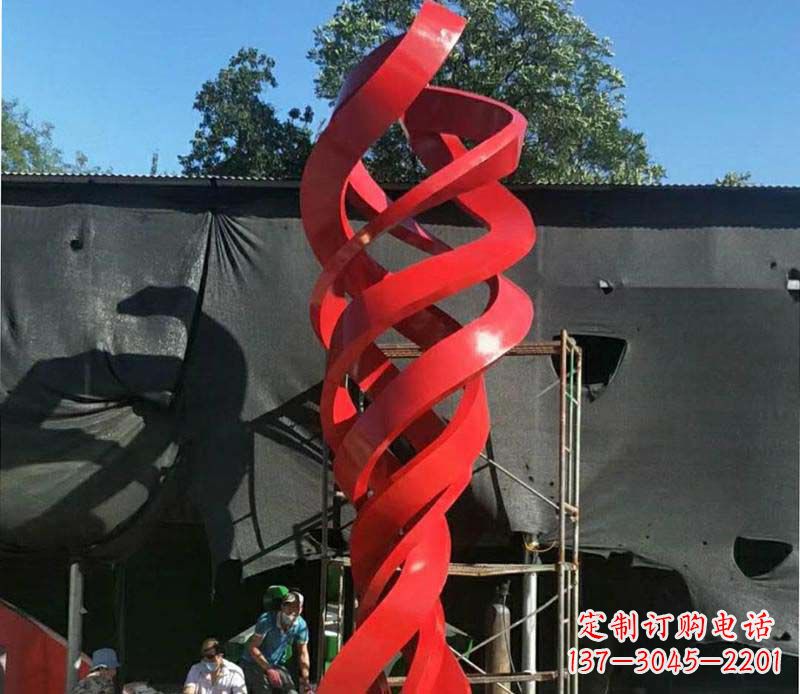 长春高端不锈钢螺旋飘带景观雕塑