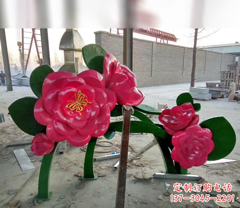 长春中领雕塑花朵般精美的不锈钢牡丹雕塑