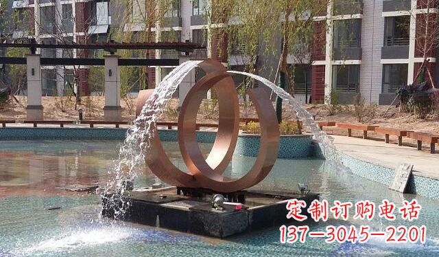 长春高贵典雅的不锈钢喷泉雕塑