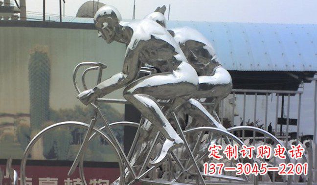 长春不锈钢骑行自行车雕塑