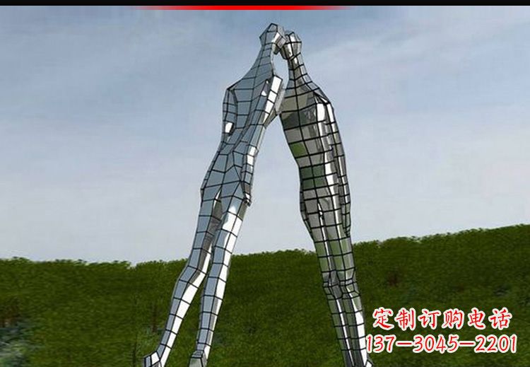 长春爱的无限,不锈钢情侣人物雕塑