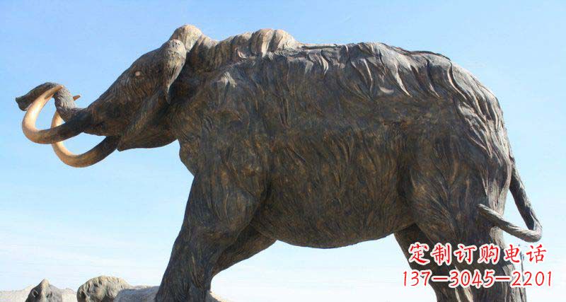 长春雕刻精美的大象铜雕