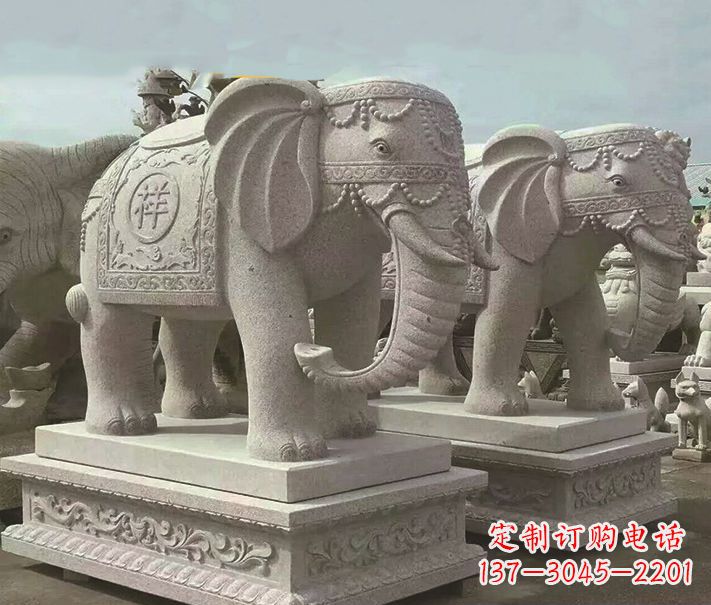 长春精美大象大理石雕塑