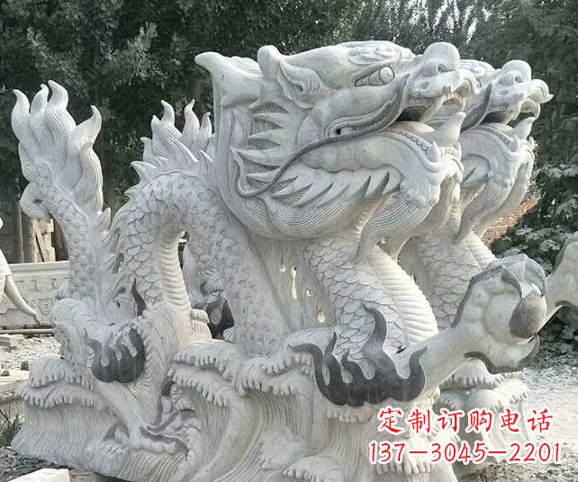 长春优雅古典大理石生肖龙雕塑