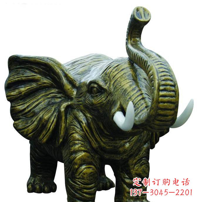 长春精美的铜大象雕塑
