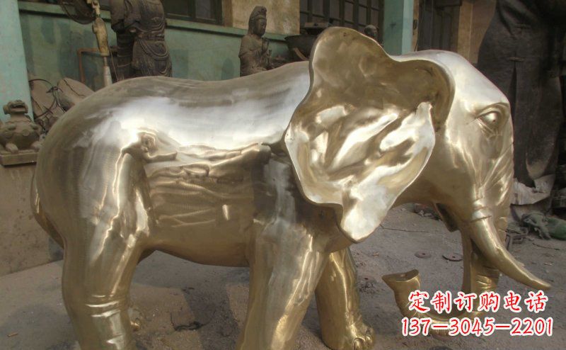 长春中领雕塑精美的大象铜雕