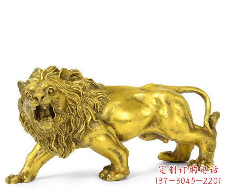 长春公园动物黄铜鎏金狮子铜雕塑