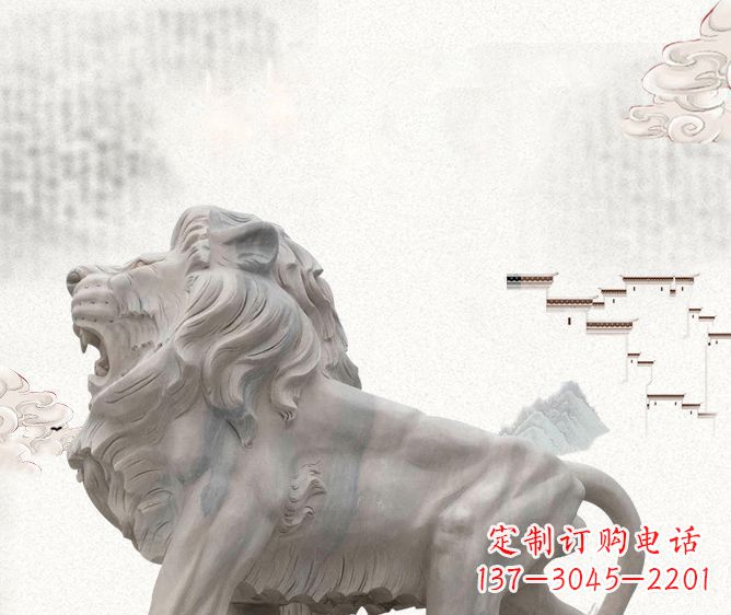 长春公园动物欧式石狮子雕塑