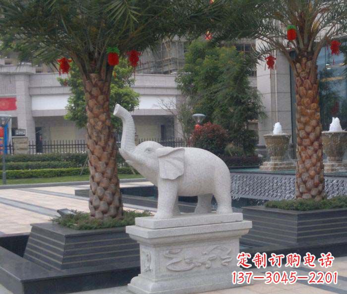 长春公园动物小象石雕
