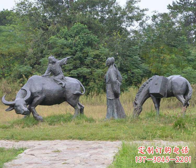 长春杜牧小品铜雕精致雕刻,传递出朴实之美