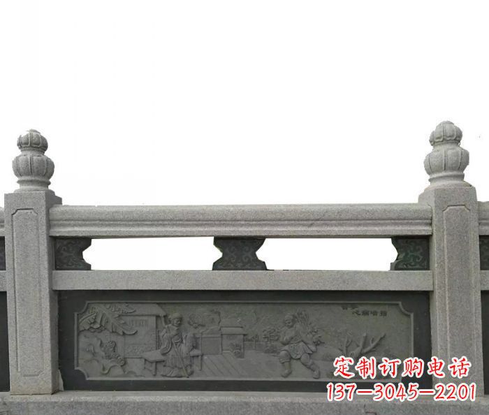 长春中领雕塑艺术品-公园仿古石雕栏板