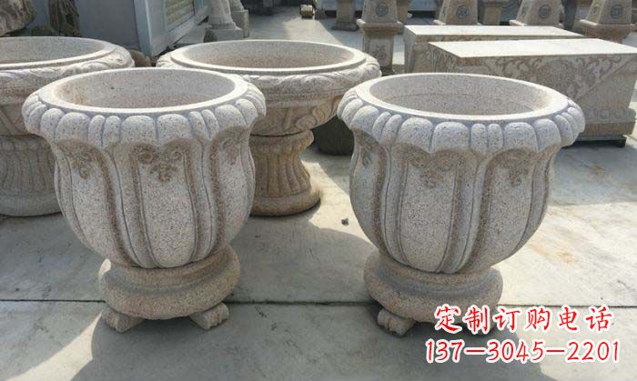 长春优雅大理石花盆雕塑