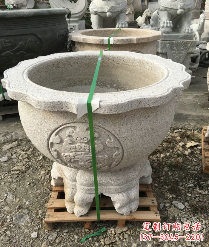 长春公园景观大理石水缸石雕